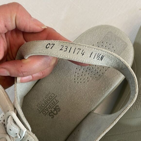 SAS WHITE LEATHER SANDALS. TRIPAD COMFORT. NEW. - Picture 6 of 9